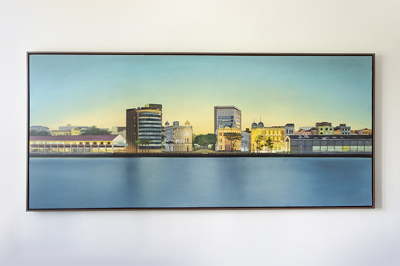 marco zero paisagem pintura em Óleo sobre tela 180x80cm emoldurado