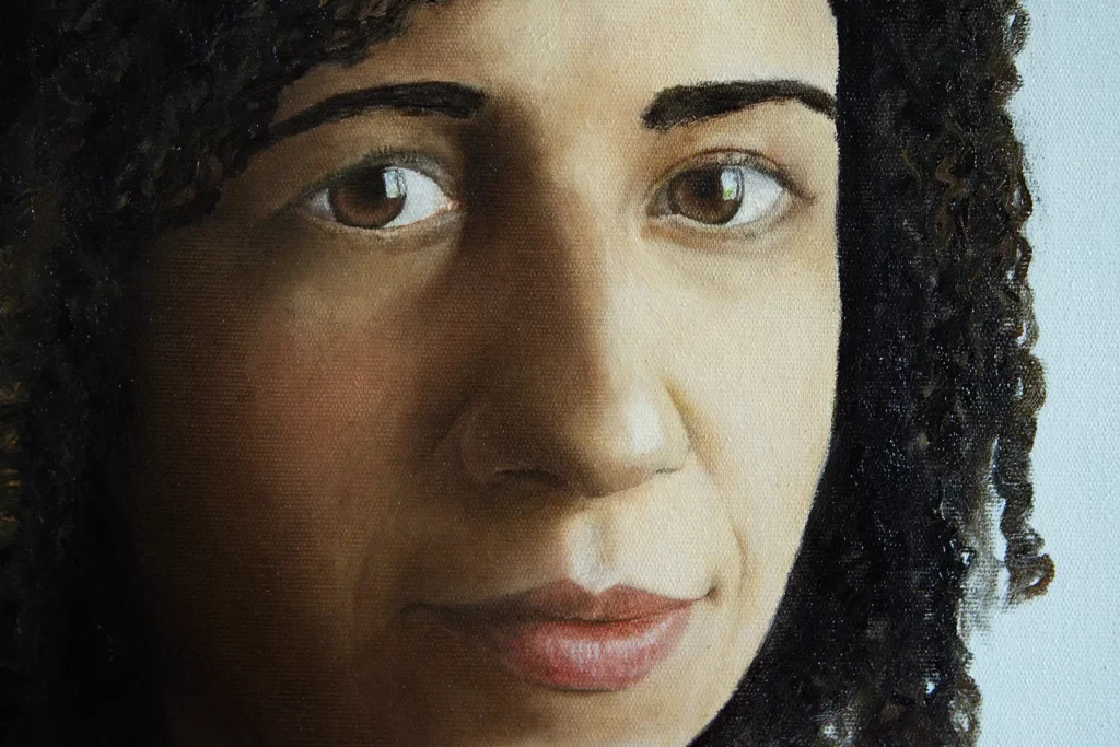 pintura retrato oleo sobre tela