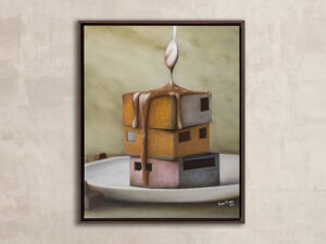 brownie com calda pintura em Óleo sobre tela 50x40cm