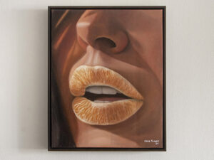 flor de tangerina pintura em Óleo sobre tela 50x40cm