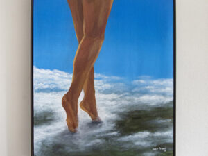 sob as núvens pintura em acrílica sobre tela 70x60cm