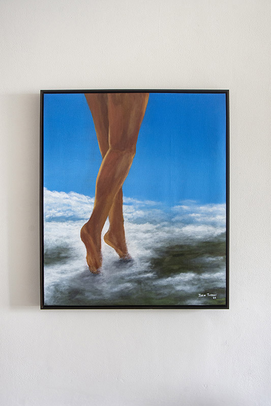 sob as núvens pintura em acrílica sobre tela 70x60cm