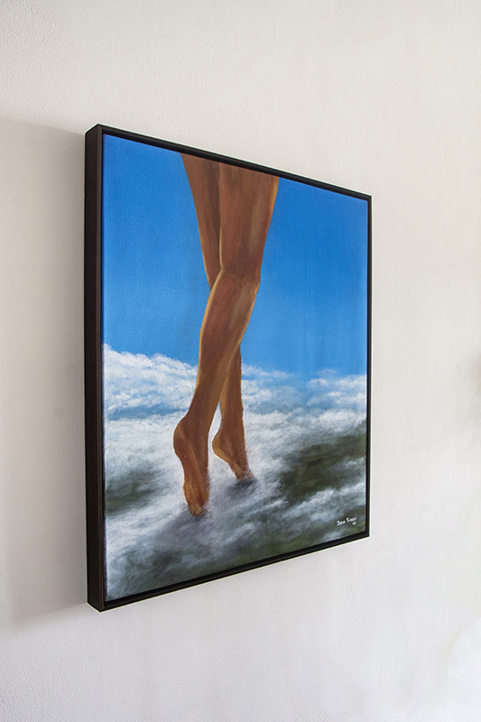 sob as núvens pintura em acrílica sobre tela 70x60cm
