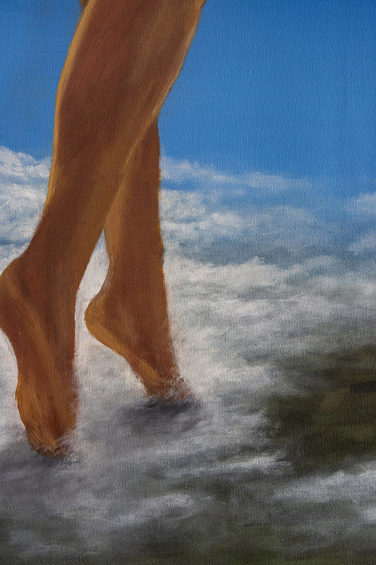 sob as núvens pintura em acrílica sobre tela 70x60cm