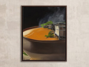 sopa de palafitas pintura em Óleo sobre tela 50x40cm