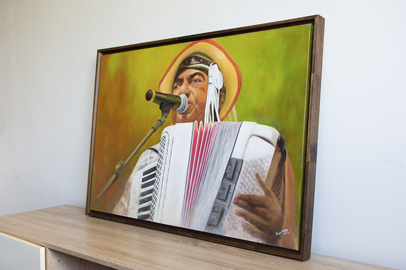 pintura retrato oleo sobre tela quadros a partir de fotos pinto do acordeon 01