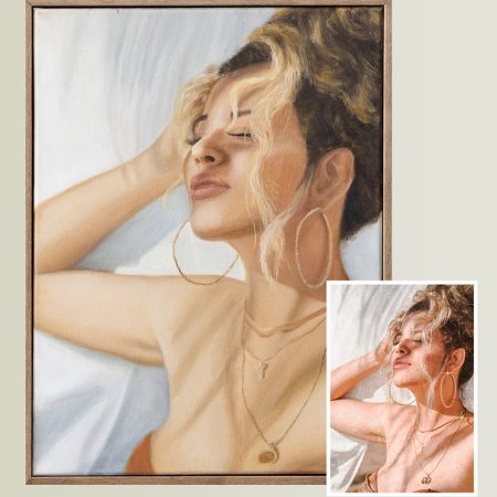 encomenda de retrato pintado em óleo sobre tela a partir de fotos - erica natuza