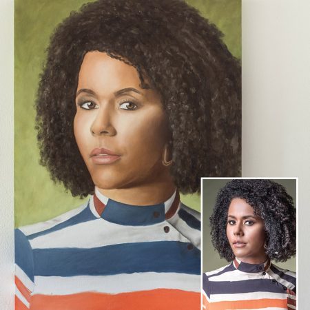 pintura de retrato em óleo sobre tela feito a mão - maju coutinho